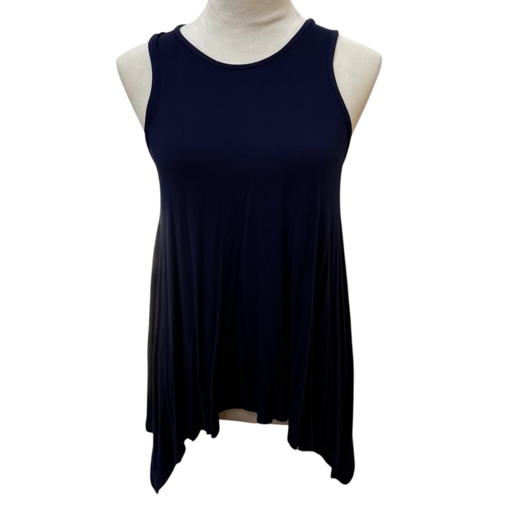 Rolla Costa Women’s Small Navy Blue Sleeveless Top Keyhole back longer sides